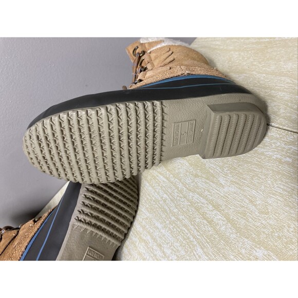 Khombu Cozy Duck Boot Women's Size 5 Brown Leather Snow Winter Mid Calf Lace Up - Picture 6 of 12